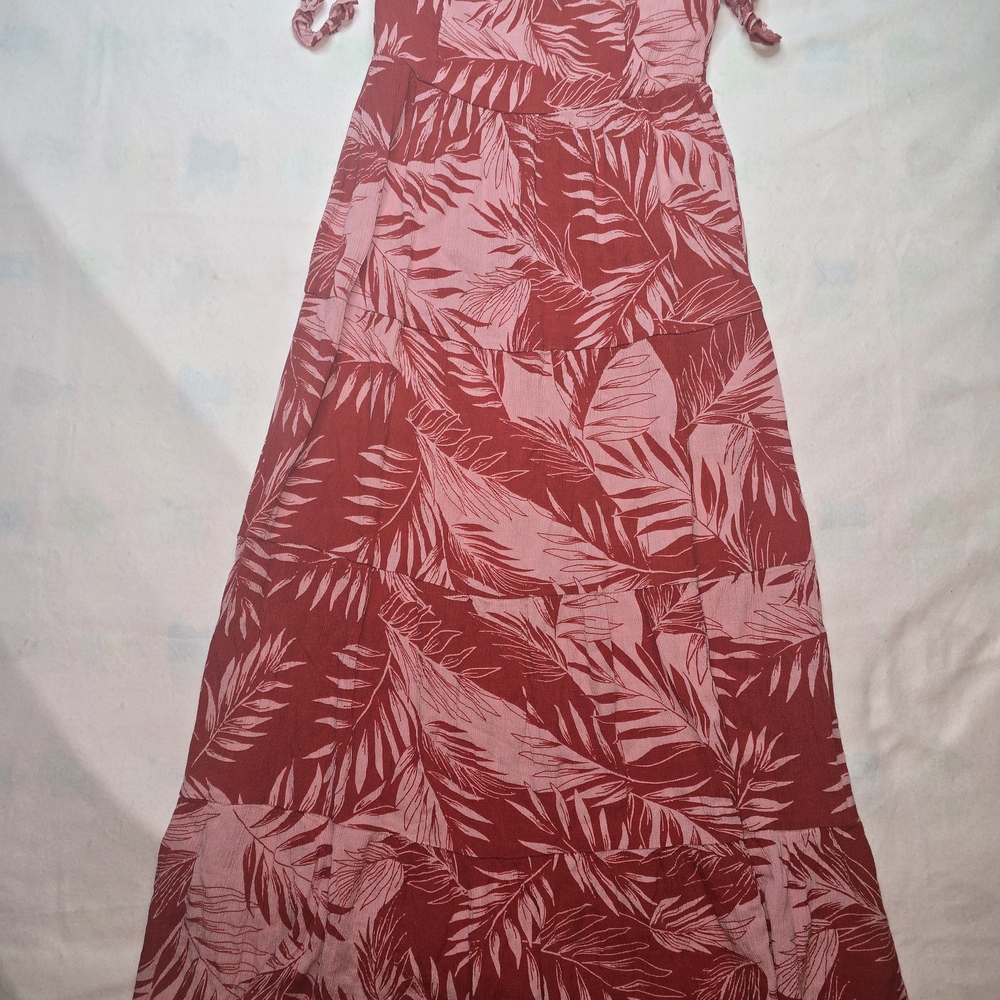 Amuse Society Red and Pink Tropical Strapless Maxi Dress - Picture 4 of 7